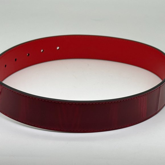 Christian Louboutin Women CL Logo Buckle Patent Leather Belt Loubi Red main image 4